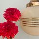 Vintage art deco globe pendant lamp in yellow and gold granite glass