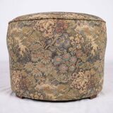 Upholstered pouf in verdure tapestry style, France, late 19th century.