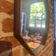 Hexagonal mirror with teak frame, Denmark 1960