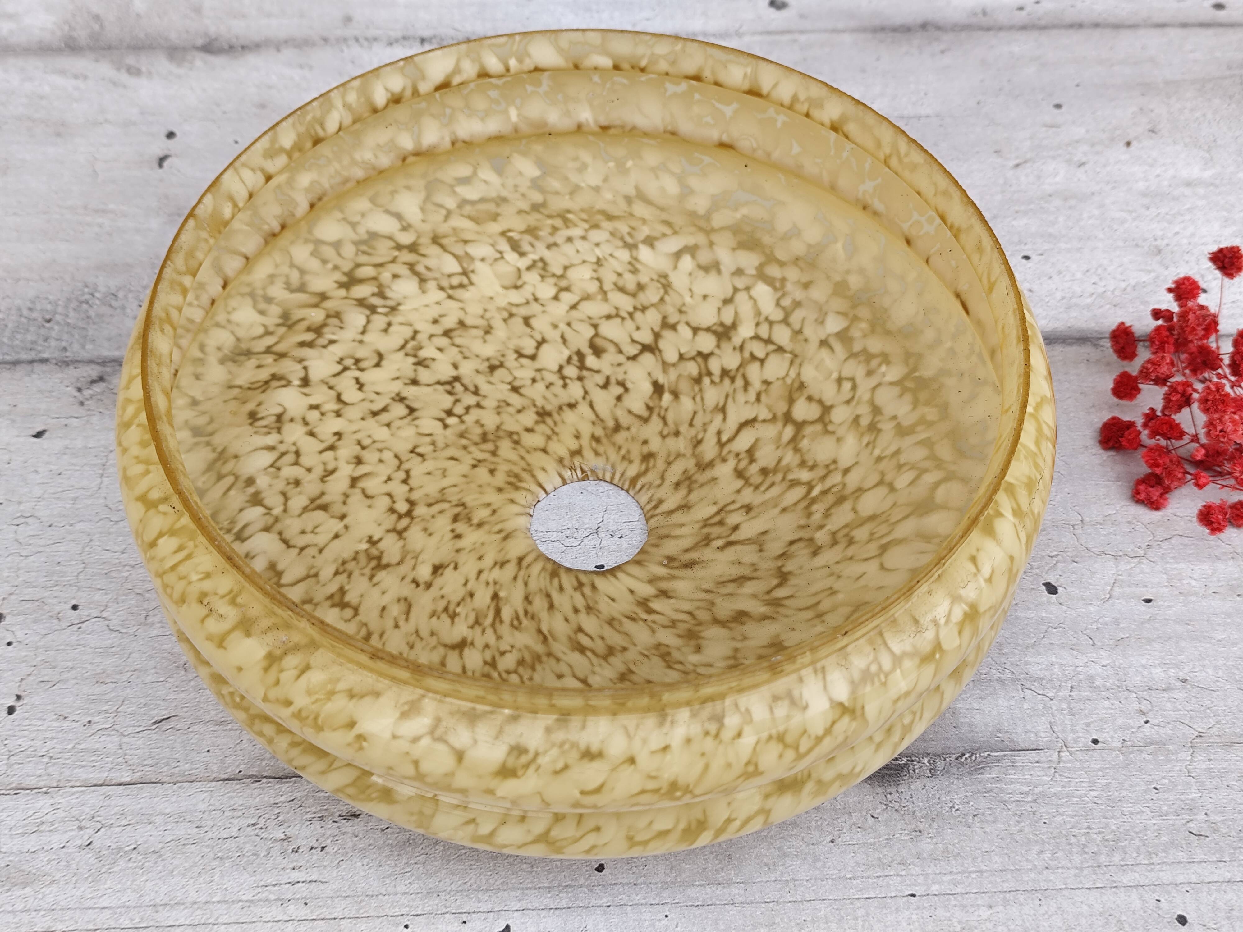 Speckled yellow clichy glass globe