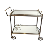 Silver brass rolling table with removable trays