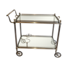 Silver brass rolling table with removable trays