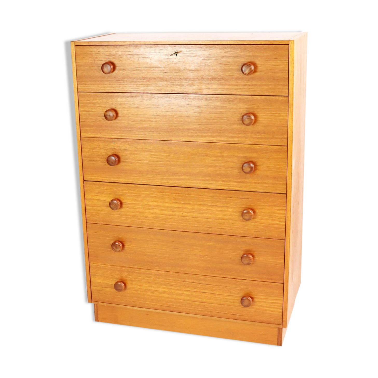 Chest of drawers six teak drawers