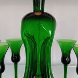 Kluk Kluk carafe by Jacob E.Bang - Holmegaard and 5 liqueur glasses