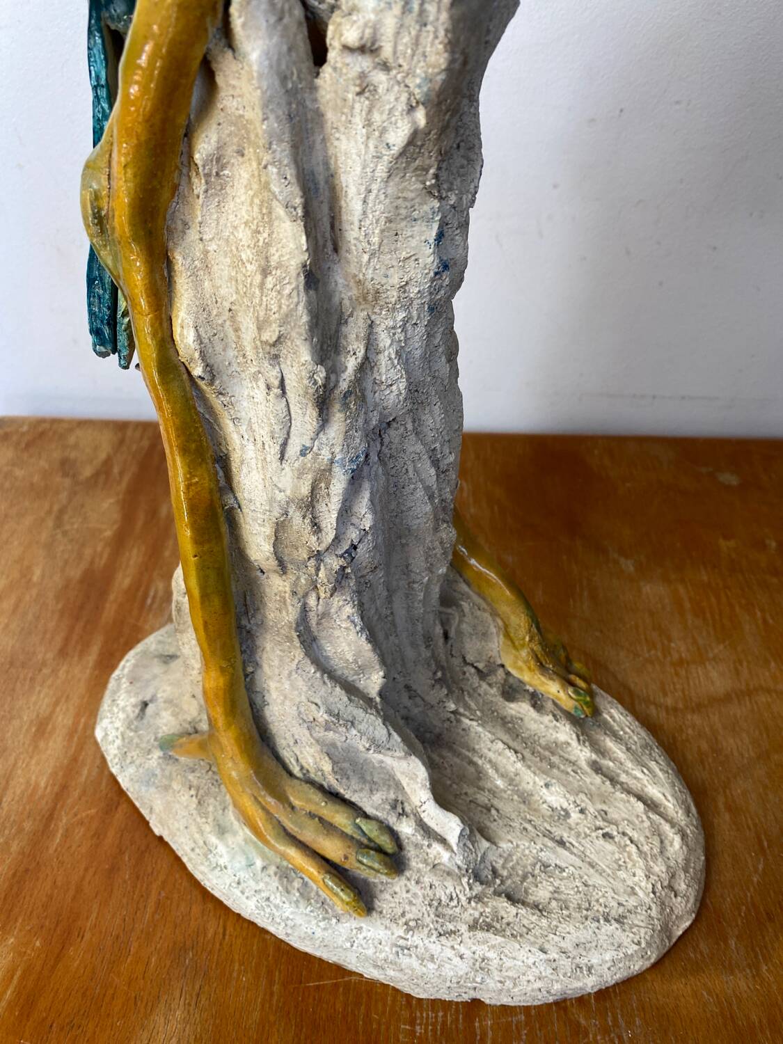 Large ceramic wading bird signed Thimo