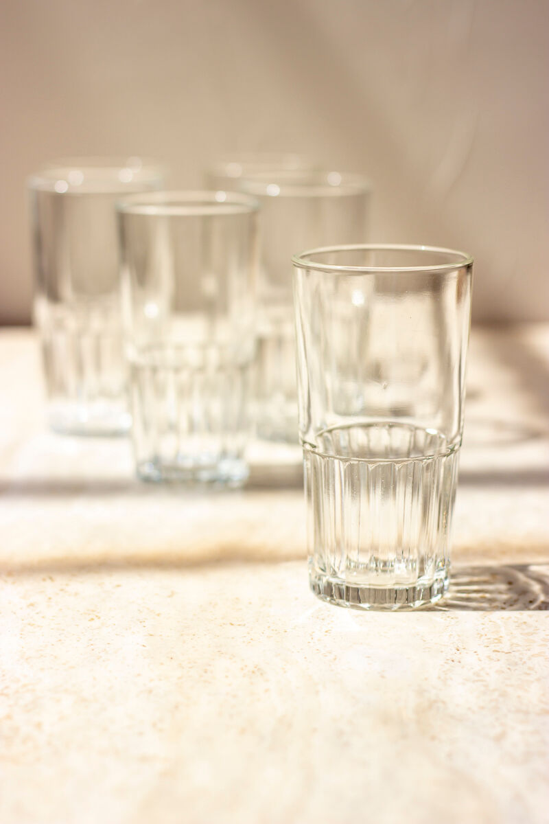 6 vintage high glasses