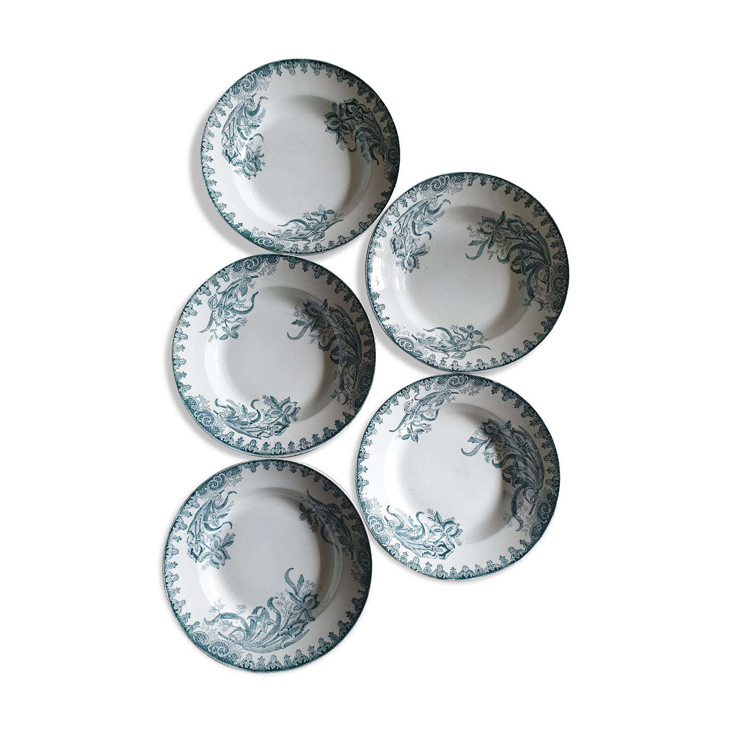 Lot 5 earthenware plates Iron Earth