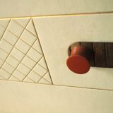 Sideboard in maple, leather and gold-coloured glass, Laszlo Hoenig attr, London 1940s