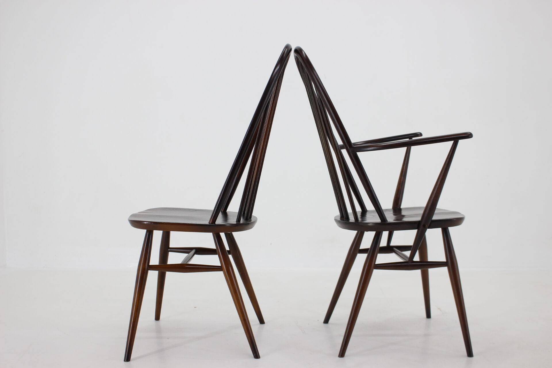 Set of 6 dining windsor chairs by Lucian Ercolani, italy, 1960