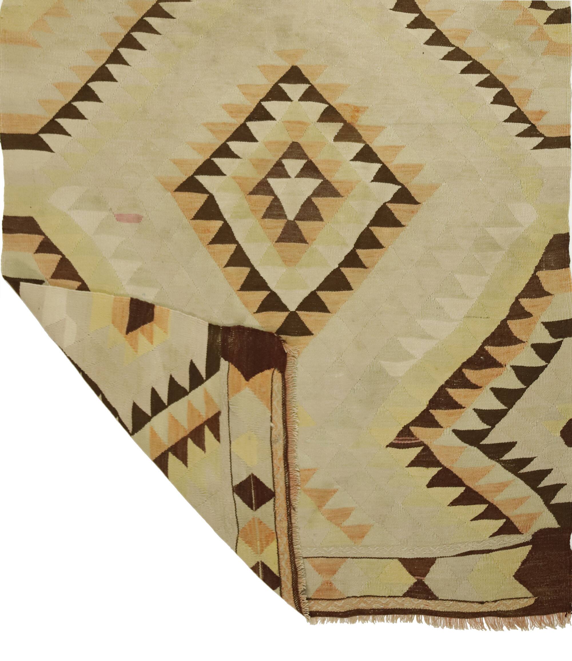 Turkish Anatolian Handmade Vintage Area Rug 246 cm x 147 cm