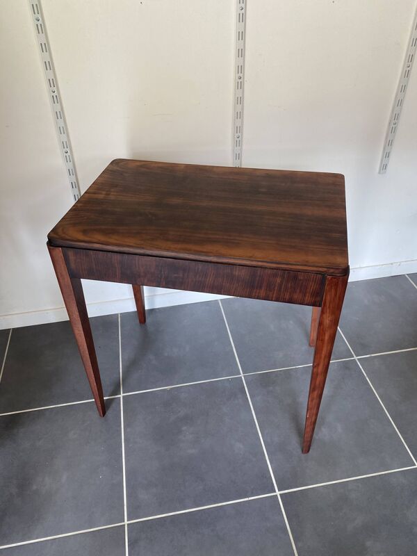 Table d’appoint, bureau 1 tiroir en placage de palissandre, 1950
