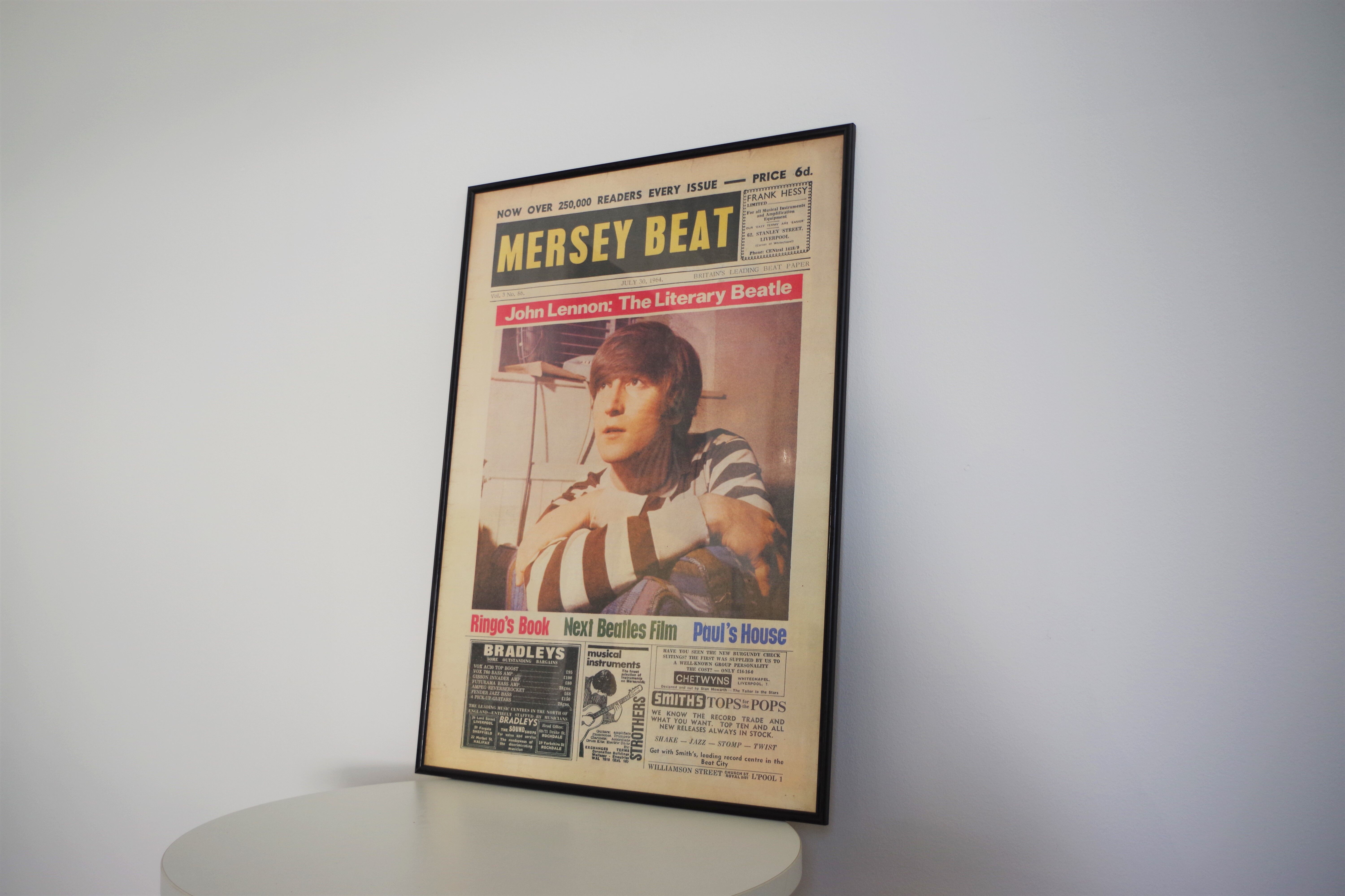 Vintage Beatles poster depicting John Lennon