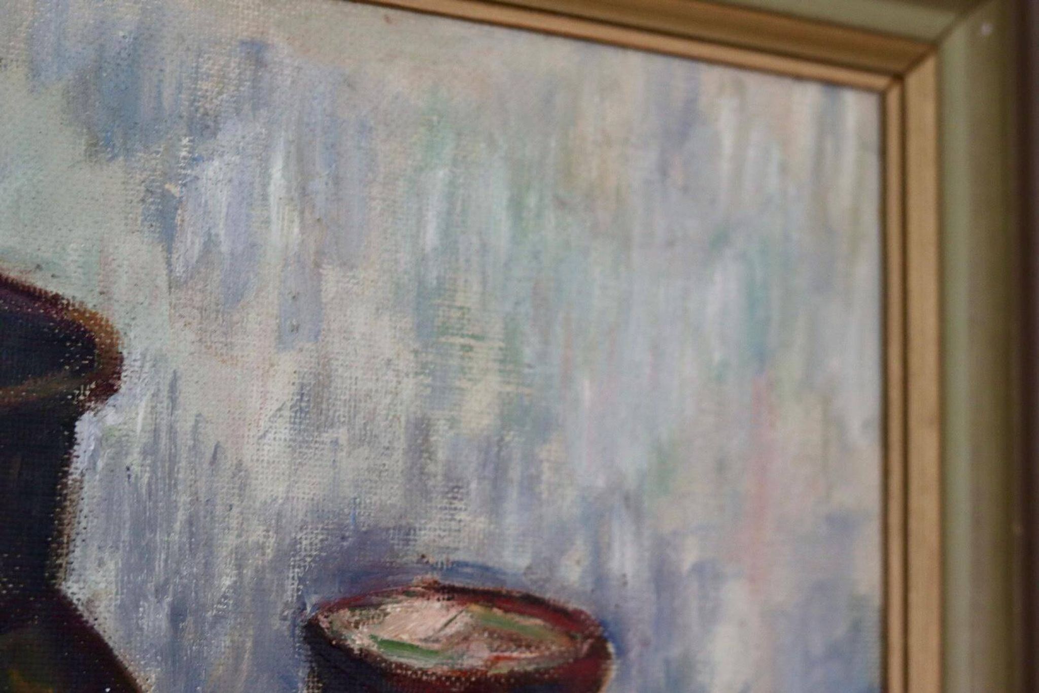 Original Swedish oil on panel "Still Life" vintage and framed.