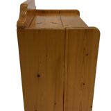 Vintage set of 2 pinewood bedside tables 70's minimalist design