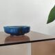 Vide-poches artisanal vintage bleu cobalt en céramique