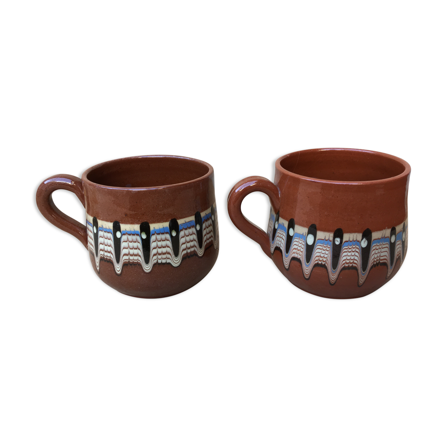 Paire de mugs en céramique marbrée