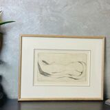 Signed painting sketch The Hille of Home by Muford Carter, wood frame