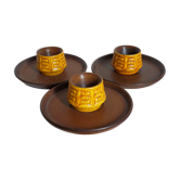 Trois coquetiers céramique ceramano germany années 50