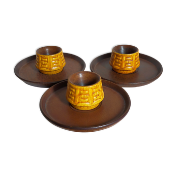 Three ceramic shells ceramano germany 50s