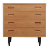 Ash chest of drawers, Danish design, 1970s, manufacturer: Hundevad & Co