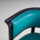 Black armchair with turquoise leather by Marcel Kammerer for Thonet