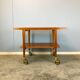Rolling side table, serving trolley, teak, vintage from the 60s