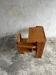 Vintage wooden folding school desk with bench – 1960s