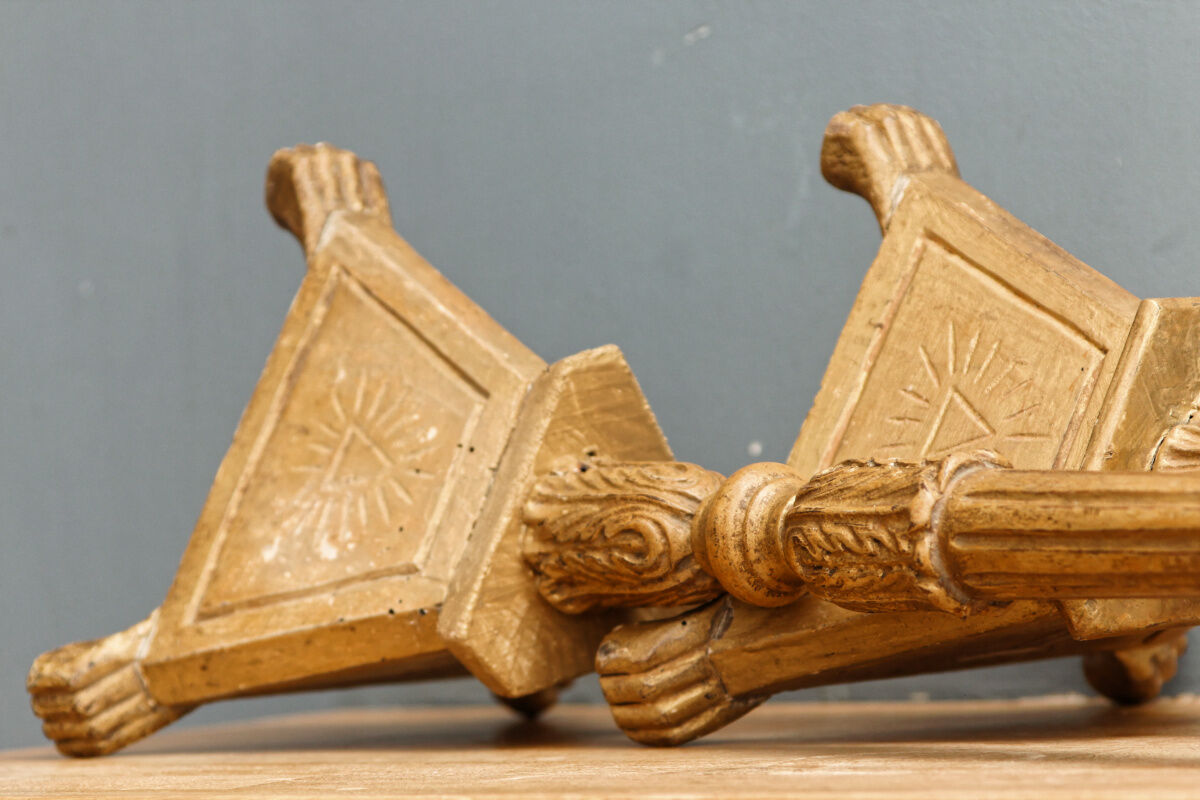 Pair of wooden candle spades, 18th century