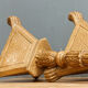 Pair of wooden candle spades, 18th century