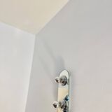 Vintage eglo wall lamp, mirrored glass & metal sconce, germany, 1980s