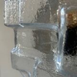 Vintage wall lamp in pressed molded bubble glass, France 1960