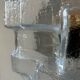 Vintage wall lamp in pressed molded bubble glass, France 1960