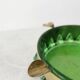 Vintage Green and Gold Crystal Ashtray / Mid-century Modern Glass Round Ash