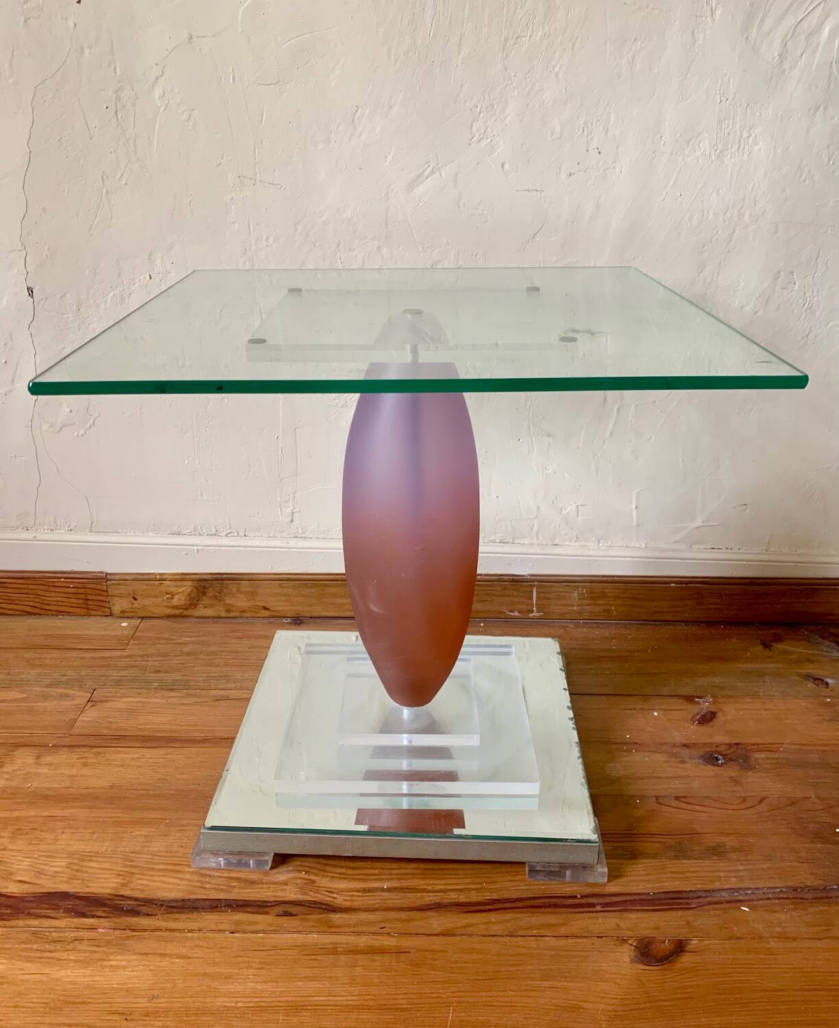 Selette table d’appoint design verre roche bobois