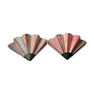 Pink fan wall lamps