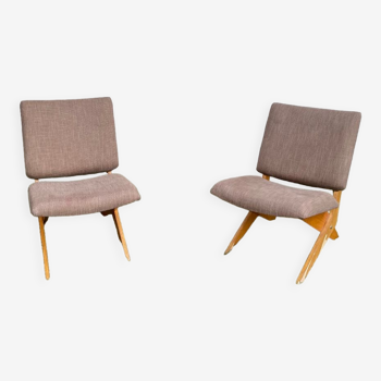 Paire de Fauteuils Scissor Chairs Jan Van Grunsven