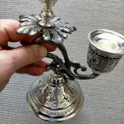 Two-arm metal candlestick