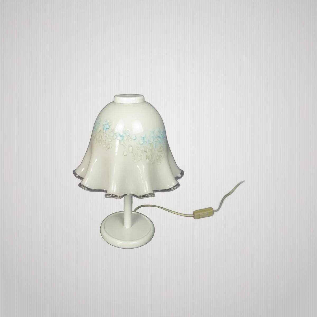 Modern Blue Systematic Murano Glass Mushroom Table Lamp