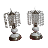 Two bedside lamps with grapevines