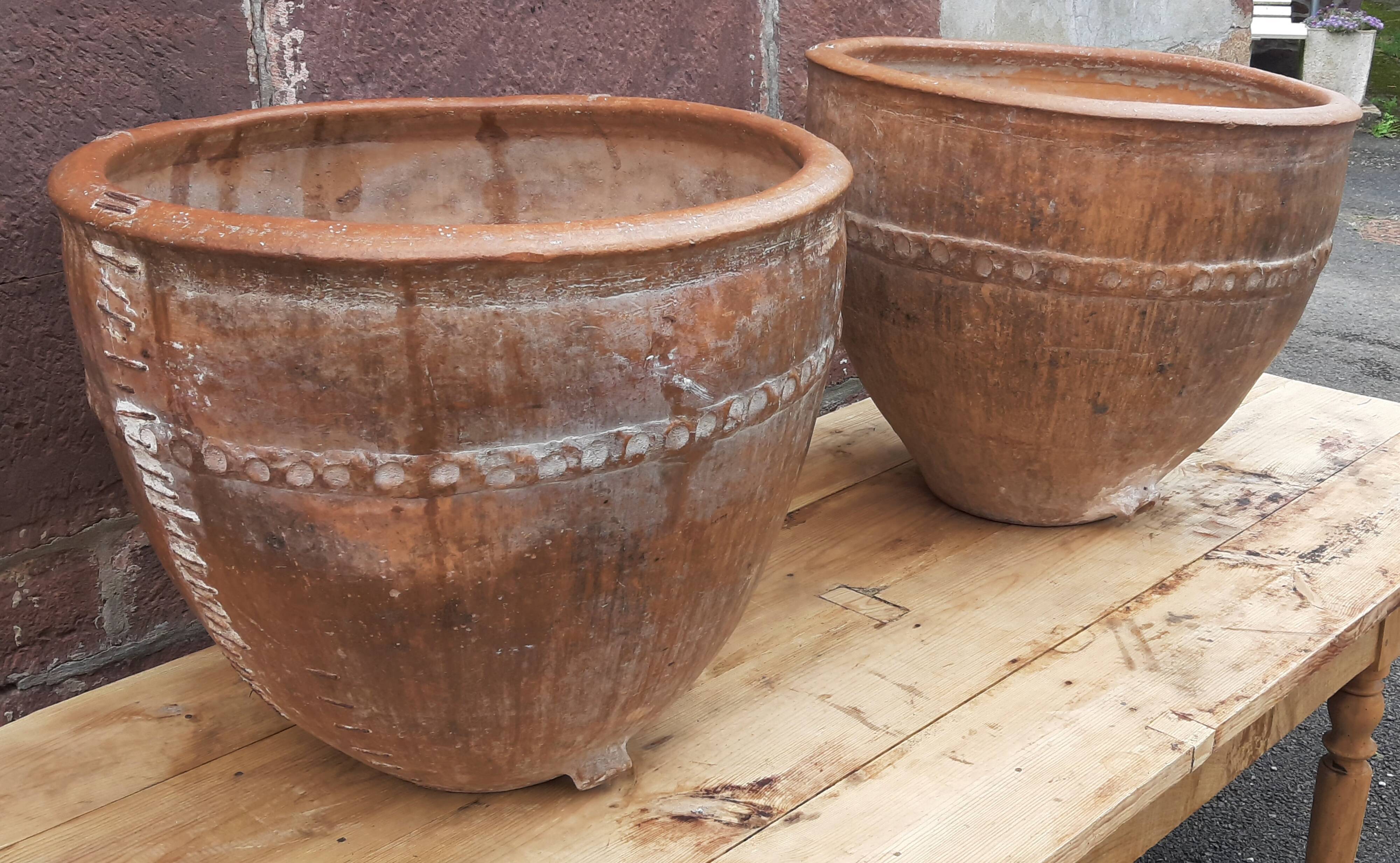 Paire de jarres ("cocios" ou "barreños"), Espagne, 18ème siècle.