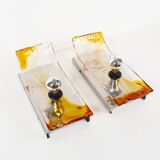 Stunning pair (2) of Murano Glass Wall Sconces by AV Mazzega