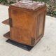 Art Deco bedside table in solid wood and marble, 1950s