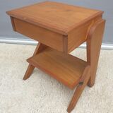 Vintage retro bedside table compass foot