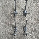 Set of 4 old metal coat hooks