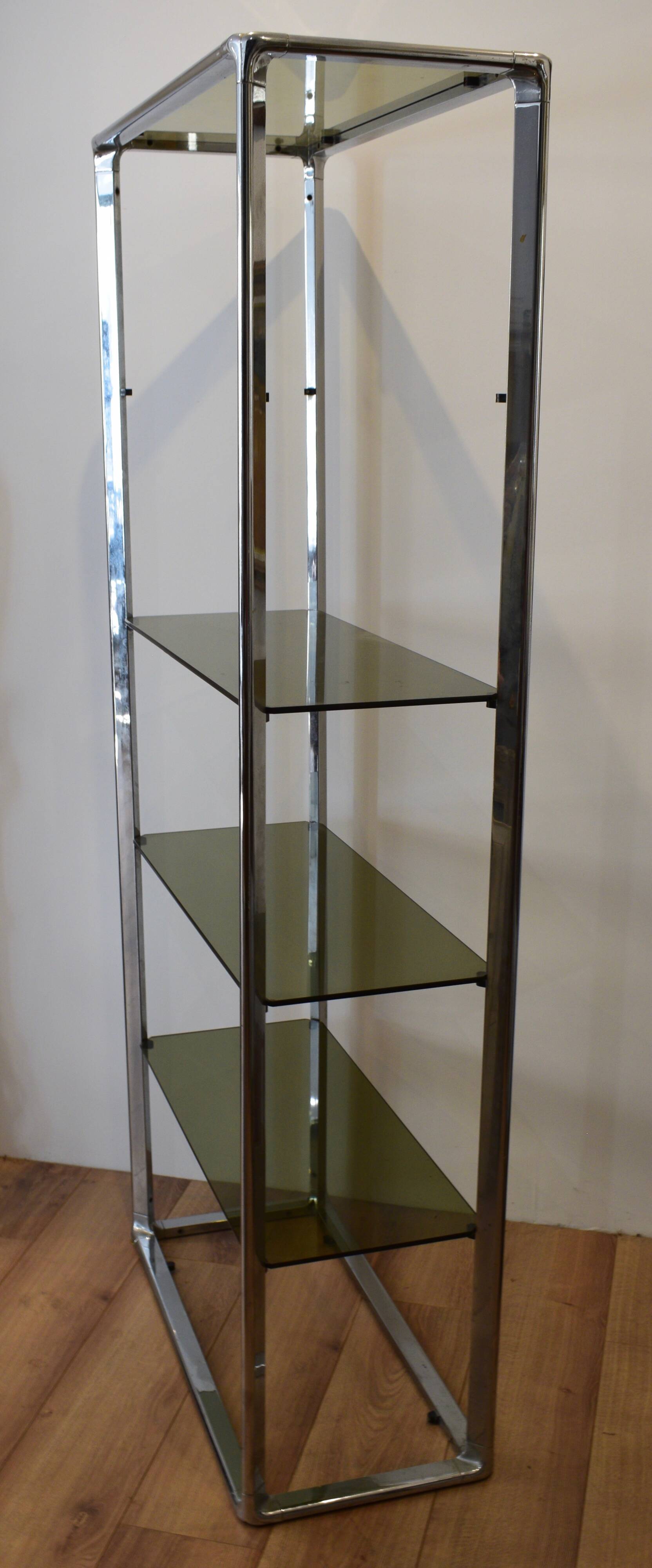 70s chrome steel shelf