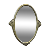 Oval Art Deco mirror from the 1930s - 73x60cm