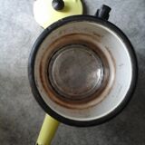Cafetière en émail jaune vintage