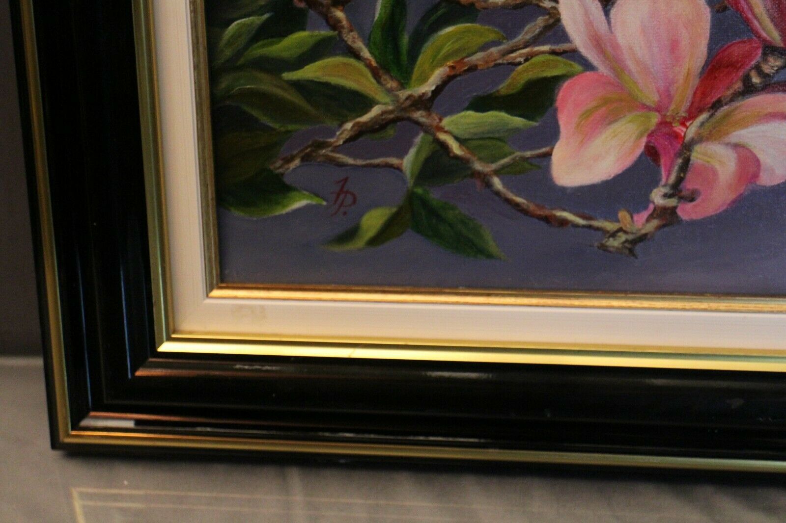 Framed painting signed Patrigeon oil on canvas with the tree in bloom