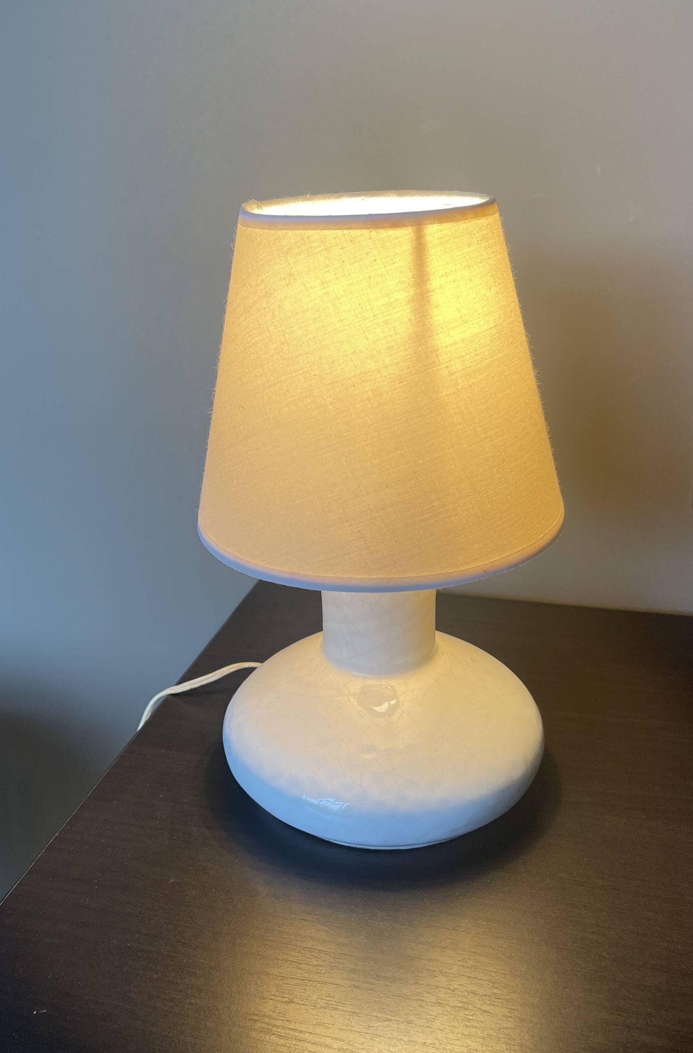 Lampe vintage en céramique craquelée