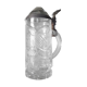 Antique engraved crystal and pewter beer mug